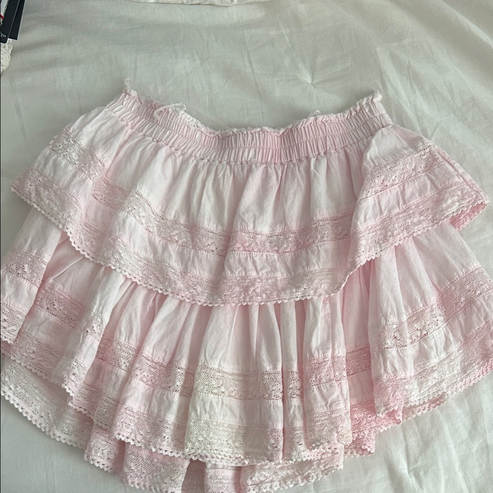 LoveShackFancy Light Pink Tiered Skirt